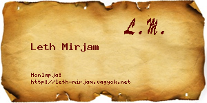 Leth Mirjam névjegykártya